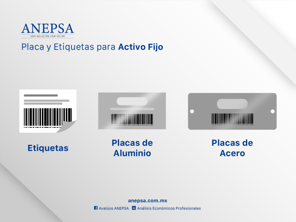Etiquetas y Placas de Identificación de Activo Fijo ANEPSA